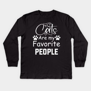 Cats are my favorite people Kids Long Sleeve T-Shirt